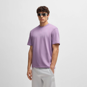 Camiseta Extra Grande de Primera Calidad para Hombre, Color Lila, Estilo Urbano Informal, Manga Corta, Algodón Suave, Estilo Marfa International - Product Image 1