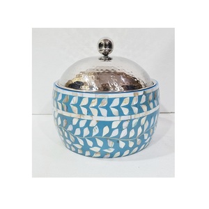 Olla caliente de madera y acero de diseño fantástico con trabajo de nácar, olla caliente para servir comida más vendida - Product Image 1