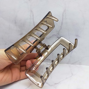 Pince à cheveux rectangulaire en plastique, accessoires de coiffure, décoration ambre, tenue simple et élégante toute la journée - Product Image 4