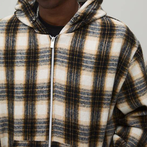 Wholesale Hooded Winter Streetwear <b>Flannel</b> Shirt <b>Jacket</b> Long Sleeve Plaid Eco-Friendly Windproof Breathable Polyester Lined <b>Men</b> - Product Image 5