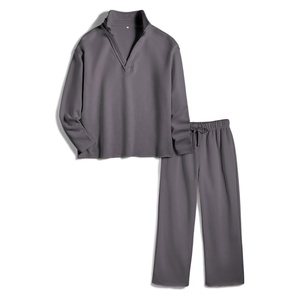 Conjunto Deportivo de Mujer Azul Marino con Media Cremallera, Manga Larga, Corte Holgado, Color Sólido, Ropa Casual de Otoño, Transpirable, Pantalones de Poliéster - Product Image 4