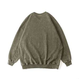Sweat-shirt à capuche délavé pour homme, 100% coton, logo personnalisé, style vintage, manches longues, streetwear - Product Image 6