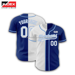 Camiseta de Béisbol Personalizada, Azul Claro, Cuello en V, Manga Corta, Malla Transpirable, Unisex, para Adultos, Impresión del Nombre del Equipo, Serigrafía - Product Image 4