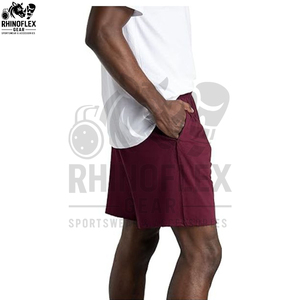 Pantalones Cortos Deportivos de Malla Rosa Sólido para Hombre, Corte Regular, Cintura Elástica con Cordón, Bolsillos Laterales Abiertos, Secado Rápido y Transpirables - Product Image 3