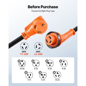Câble d'alimentation robuste pour camping-car 30 ampères 25 pieds 125V 3750W 10/3 AWG STW NEMA TT-30P vers L5-30R Twist Lock - Product Image 3