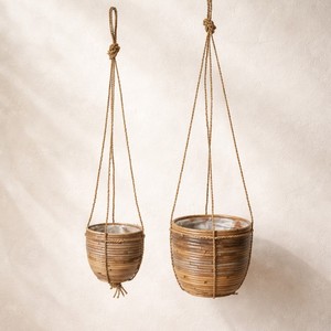 Accessories <b>for</b> outdoor garden decoration hand-bent rattan planter plant holder <b>basket</b> planters - Product Image 1