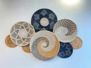 Le moins cher ! Ensemble de 10 décorations murales rondes en fleurs, décoration en rotin pour la maison, prix de gros - Product Image 2