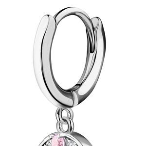 Boucles d'oreilles pendantes en cristal argenté rose et vert avec motif de feuille en relief et détail de pierre scintillante, bijoux de mode pour femmes - Product Image 4