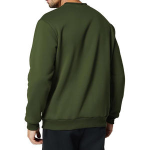 Men's Solid Color Cotton Fleece Pullover Sweatshirt Minimalist Crewneck Great for Office Lounge Outdoor Use for Winter Digital - Product Image 2