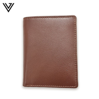 Dompet Lipat Pendek Kulit Sapi Nappa Premium untuk Pria, Lembut, Tipis, Tahan Lama, Tempat Kartu, Aksesori Klasik untuk Penggunaan Sehari-hari