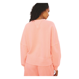 Women Oversized Drop-Shoulder Sweatshirt Solid Color V-neck Full Sleeve 100% Cotton Knitted Breathable Lined Front Autumn Style - Product Image 2
