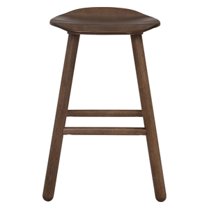 Sleek Walnut Counter High Chair in Solid Wood Minimalist High Counter Chair for Modern Breakfast Bar - Product Image 2