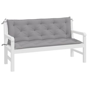 Ensemble de 2 coussins de banc de jardin en tissu Oxford gris, 100% polyester, durables et élégants - Product Image 3