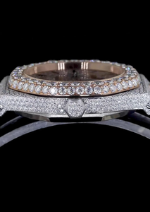 Montre Personnalisée en Quartz et Diamant Moissanite VVS pour Homme, Boîtier en Acier Inoxydable Style Hip Hop, Fonction Date, Résistante à l'Eau 3 BAR - Product Image 2