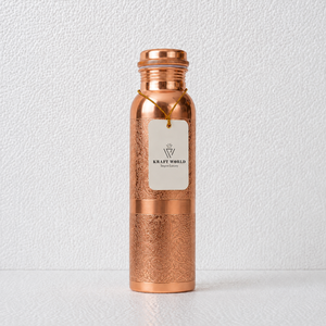 Botella de Agua Ecológica de Cobre Puro Hecha a Mano de Primera Calidad, Aislamiento Térmico, Acabado Martillado Antiguo, Patrón Texturizado de Panal de Abeja - Product Image 6