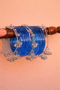 Trending Silver Plated Custom Churiyan <b>Bangles</b> Colorful Dyed Geometric Model Angel Large Size Wedding Jewelry for Women - Product Image 3