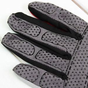 Gants de course thermiques isolés antidérapants à doigts complets, respirants, en PU, design à panneaux rouge, noir et blanc, fermeture à tirette, unisexe - Product Image 4