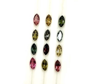 Pierre précieuse naturelle multi-tourmaline taille marquise 3,50*7 mm, tourmaline facettée pour la création de bijoux, certifiée IGI - Product Image 4