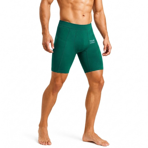 High Quality Mid Elastic Waist Solid Men's <b>Compression</b> <b>Shorts</b> Breathable Quick Dry Spandex/Polyester Athletic Gym Workout <b>Short</b> - Product Image 1