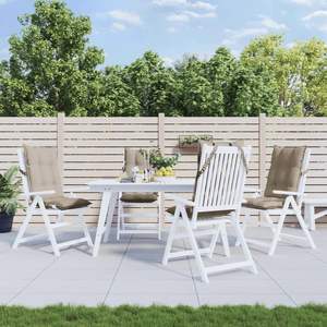 Juego de 4 cojines para sillas de exterior de respaldo alto color taupe - Product Image 1