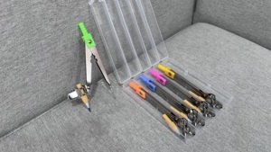 Compas métallique grande taille pour étudiants en mathématiques, modèle 128, avec pince universelle pour crayon et mine à pointe lisse - Product Image 4