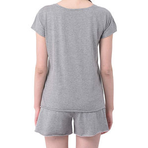 เสื้อครอปท็อปลำลองสำหรับผู้หญิง ปี 2026 ชุดเซ็ตคู่ ลายเรียบ แขนสั้น ปรับแต่งโลโก้ได้ ไซส์ XL เสื้อผ้าสองชิ้นสำหรับฤดูร้อน ลดราคา - Product Image 4