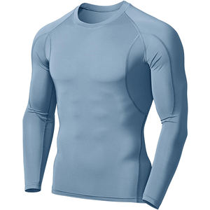 Slim Fit Men Compression Running <b>Shirt</b> Suppliers Long Sleeve Plain Color Gym Compression <b>Shirt</b> Men Rash Guard OEM - Product Image 1