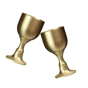 Verres à vin rouge en acier inoxydable doré personnalisés en gros, gobelets à whisky en métal, verres à champagne de table pour les fêtes - Product Image 3