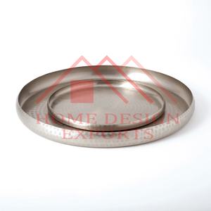 Decoraciones interiores Diseño cian abstracto Bandeja de tocador Hotel y restaurante Metal plateado Servicio abstracto decorativo - Product Image 3