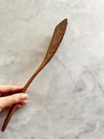 Spatule en bois pour sauténer, spatule de cuisine en bois naturel, ustensile de cuisine à long manche pour la friture et la préparation des aliments, écologique