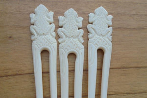 กิ๊บติดผมทำมือจากกระดูกสัตว์ธรรมชาติ เป็นมิตรกับสิ่งแวดล้อม สไตล์ดั้งเดิม ทันสมัย ใช้สำหรับมัดผมทรงบัน เครื่องประดับผมสไตล์ชาติพันธุ์ ขายส่ง - Product Image 3