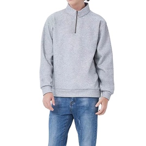 High Quality 100% Cotton 420GSM Solid <b>1</b>/<b>4</b> <b>Zip</b> Embroidered Digital Printing <b>Fleece</b> Pullover Hoodie <b>Men's</b> Winter Fashion - Product Image 3