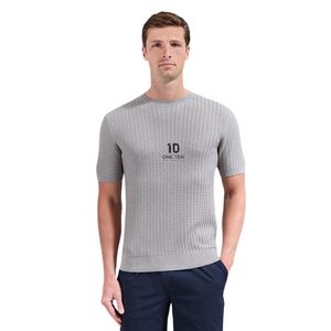 เสื้อยืดแขนสั้นผู้ชาย ลายซิกแซก คอกลม ทรงปกติ สไตล์ลำลอง สตรีทแวร์ ระบายอากาศดี แฟชั่นฤดูร้อน สีตามสั่ง - Product Image 1