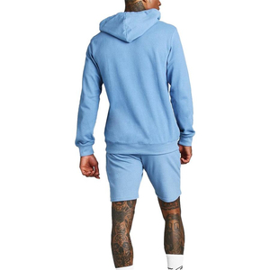 Conjunto de Sudadera con Capucha y Pantalones Cortos para Hombre, de Alta Calidad, Estampado Informal, Manga Larga, para Otoño, Color Sólido, Diseño Personalizado, Lavado Ácido, 100% - Product Image 3