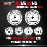 85mm 52mm SWM série 6 jeu de jauges étanche LED rétro-éclairage compteur de vitesse électrique tachymètre Volt température de l'eau niveau de carburant presse à huile