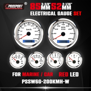 85Mm 52Mm Swm Loạt 6 Máy Đo Thiết Lập Không Thấm Nước LED Đèn Nền Điện Đồng Hồ Tốc Độ Đo Tốc Độ Volt Nhiệt Độ Nước Mức Nhiên Liệu Dầu Báo Chí - Product Image 2