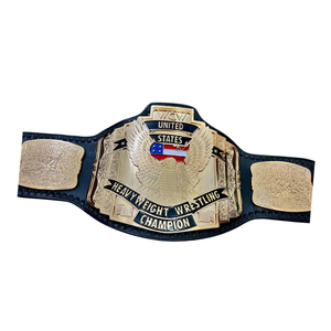 Ceinture de champion de lutte poids lourd des États-Unis en cuir noir avec design aigle et drapeau doré, personnalisable, durable et de haute qualité - Product Image 2