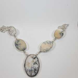 Elegante Colgante de Ágata Dendrítica Dorada Vintage Hecho a Mano con Engaste de Plata de Ley 925, Joyería de Piedras Preciosas para Compromiso, Regalo para Ella - Product Image 1