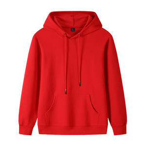Sweat-shirt à capuche noir pour homme, manches régulières, en molleton tricoté, couleur unie, style automne, sans doublure - Product Image 2