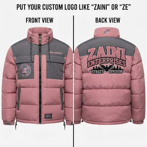 ZAINI Premium 500g Quilted Polyester Puffer <b>Jacket</b> Stand Long Purple <b>White</b> Camouflage Men's Winter <b>Waterproof</b> Windproof Hooded - Product Image 1