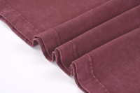 Tissu jersey polyester/coton de haute qualité, écologique, respirant et confortable, style vintage délavé, pour vêtements de loisirs, avec effet délavé sur le devant.