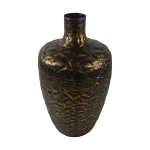 Vase à fleurs en métal de design haut de gamme, noir et or, couleur Pantone possible, décoration d'intérieur, cadeau de mariage - Product Image 1