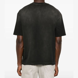 OEM Men's Vintage Oversized 100% Cotton <b>Acid</b> Wash <b>Drop</b> Shoulder T-Shirt Heavyweight 240g Knitted Washed Customizable - Product Image 5