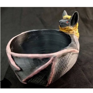 Tazón para servir comida de forma redonda con acabado en esmalte de estilo único para mesa de comedor, tazón decorativo para servir comida. - Product Image 4