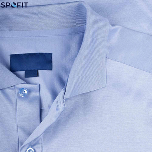 Polo à manches courtes bleu clair pour homme SPOFIT, tricoté, séchage rapide, couleur unie, coupe classique - Product Image 5