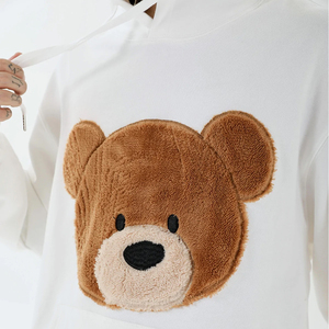 High Quality 100% Cotton Blended Chenille Embroidery Hoodie Long Sleeve Winter <b>Thick</b> <b>Fleece</b> Pocket Regular Fit Wholesale - Product Image 4