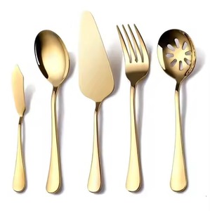 Royal Dining Gold Brass Eco-Friendly Modern Cutlery Set Premium Flatware <b>Utensil</b> Collection Elegant Table Setting for Restaurant - Product Image 1