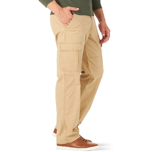 Pantalones Cargo Caqui para Hombre, Corte Recto, Múltiples Bolsillos, Pantalones Casuales de Algodón, Cintura Media, Cierre de Botones, para Primavera - Product Image 2