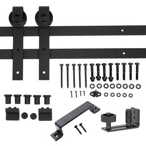 Set di porte da fienile per interni moderni da elfo pazzo 24 \ "X 80 \" vera lastra per porta a sei pannelli da 6,6 piedi porta scorrevole a prova di acqua - Product Image 5