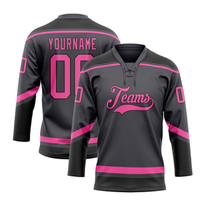 Camiseta de Hockey sobre Hielo con Estampado por Transferencia Térmica, 320g, Poliéster Transpirable, Nombre del Equipo Personalizado, Unisex, Logotipo Frontal, Manga Corta, Cuello en V para Adultos - Product Image 2